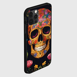 Чехол для iPhone 12 Pro Max Bright colors and skull, цвет: 3D-черный — фото 2