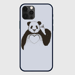 Чехол для iPhone 12 Pro Max Panda love art, цвет: 3D-черный