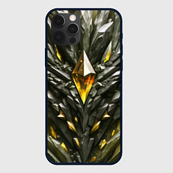 Чехол для iPhone 12 Pro Max Камень и золотой кристалл, цвет: 3D-черный