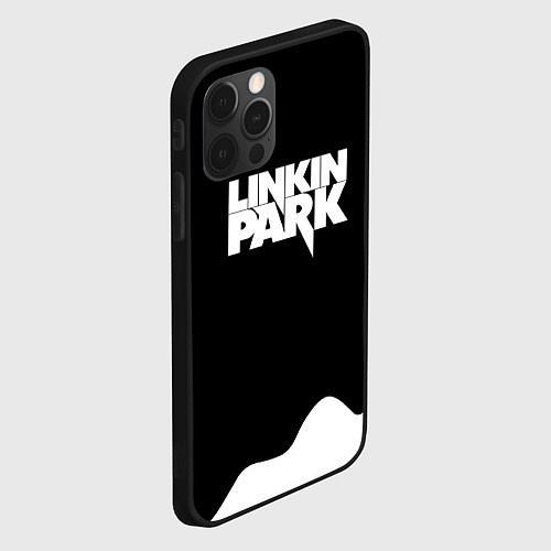 Чехол iPhone 12 Pro Max Linkin park краска белая / 3D-Черный – фото 2