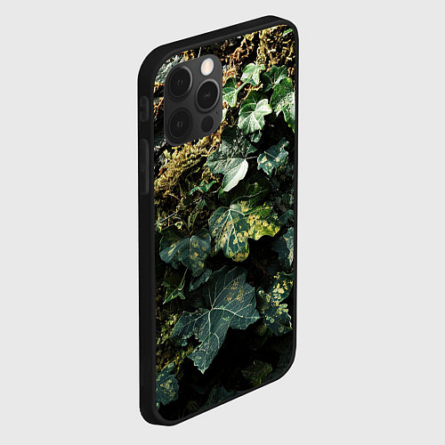 Чехол iPhone 12 Pro Max Реалистичный охотничий камуфляж / 3D-Черный – фото 2