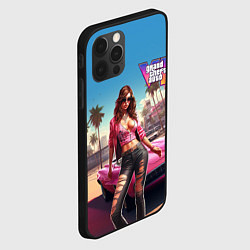 Чехол для iPhone 12 Pro Max GTA 6 girl logo, цвет: 3D-черный — фото 2