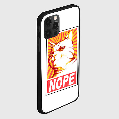 Чехол iPhone 12 Pro Max Nope - cat / 3D-Черный – фото 2