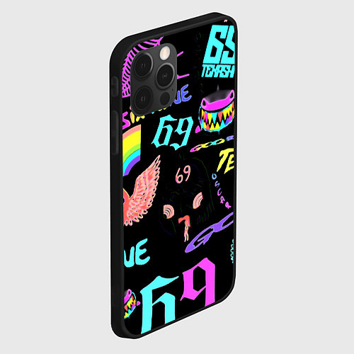 Чехол iPhone 12 Pro Max 6ix9ine logo rap bend / 3D-Черный – фото 2