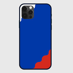 Чехол для iPhone 12 Pro Max Триколор диагональный волнистый, цвет: 3D-черный