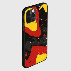 Чехол для iPhone 12 Pro Max Красные желтые оранжевые пятна краски абстракция, цвет: 3D-черный — фото 2