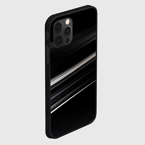 Чехол iPhone 12 Pro Max Black abstract background / 3D-Черный – фото 2