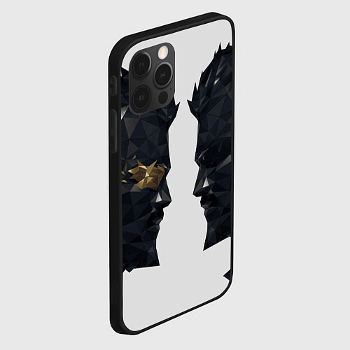 Чехол iPhone 12 Pro Max Адам Дженсен в отражении deus ex / 3D-Черный – фото 2