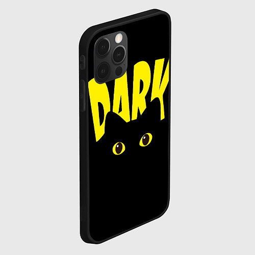 Чехол iPhone 12 Pro Max Dark cat eyes - черный кот / 3D-Черный – фото 2