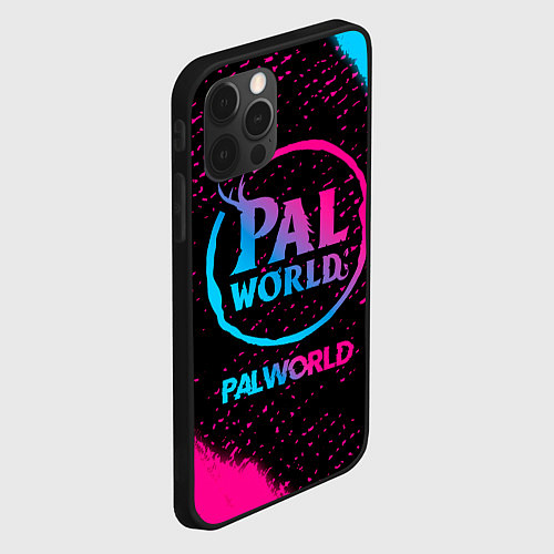 Чехол iPhone 12 Pro Max Palworld - neon gradient / 3D-Черный – фото 2