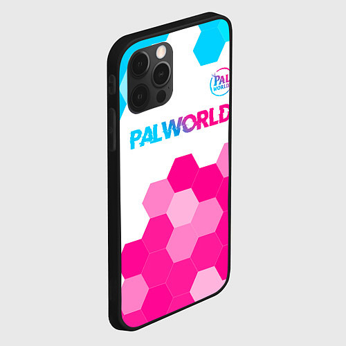 Чехол iPhone 12 Pro Max Palworld neon gradient style посередине / 3D-Черный – фото 2