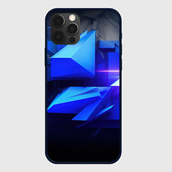 Чехол iPhone 12 Pro Max Black blue background abstract