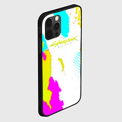 Чехол для iPhone 12 Pro Max Cyberpunk 2077 краски, цвет: 3D-черный — фото 2