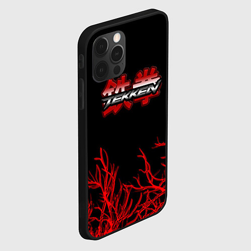 Чехол iPhone 12 Pro Max Tekken файтинг текстура сакура / 3D-Черный – фото 2