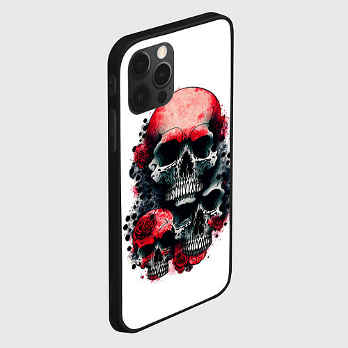 Чехол iPhone 12 Pro Max Розы и шипы / 3D-Черный – фото 2