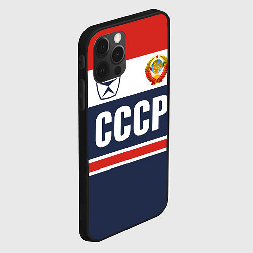 Чехол iPhone 12 Pro Max СССР - Союз Советских Социалистических Республик / 3D-Черный – фото 2