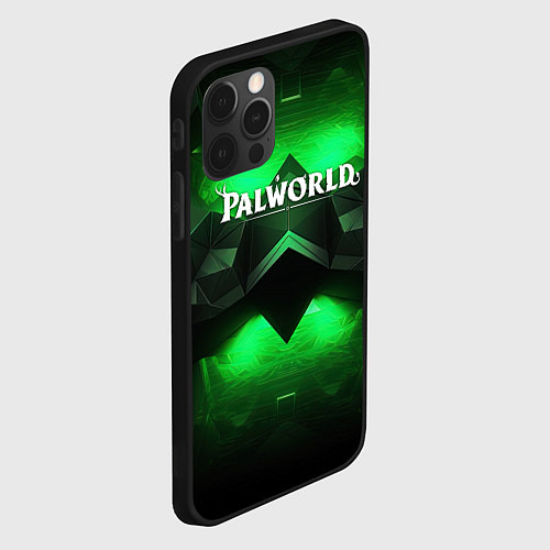 Чехол iPhone 12 Pro Max Palworld logo green dark / 3D-Черный – фото 2