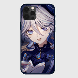 Чехол для iPhone 12 Pro Max Genshin Impact Furina улыбка чай, цвет: 3D-черный