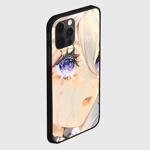 Чехол iPhone 12 Pro Max Genshin Impact Furina cry tears / 3D-Черный – фото 2