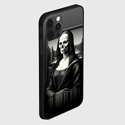 Чехол для iPhone 12 Pro Max Мона Лиза Black skull, цвет: 3D-черный — фото 2