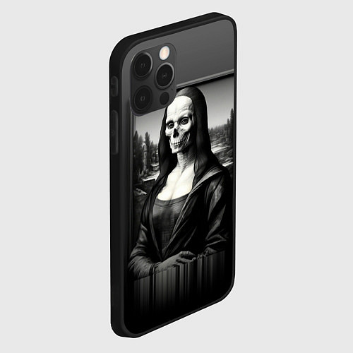 Чехол iPhone 12 Pro Max Мона Лиза Black skull / 3D-Черный – фото 2