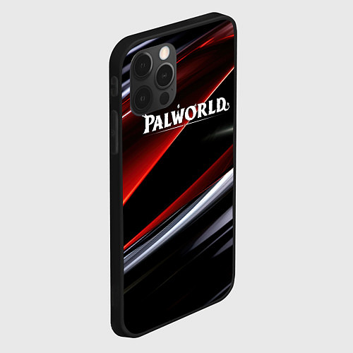 Чехол iPhone 12 Pro Max Palworld logo темная абстракция / 3D-Черный – фото 2