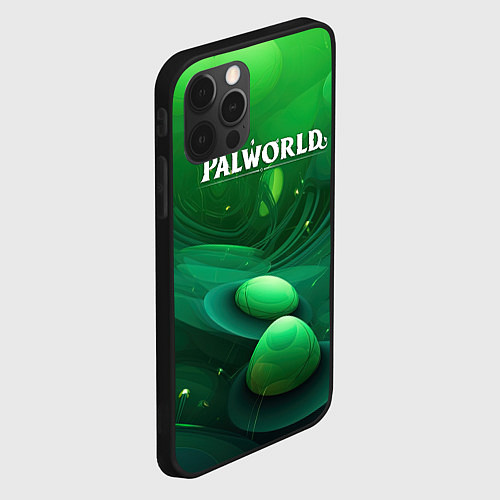 Чехол iPhone 12 Pro Max Palworld зеленый мир / 3D-Черный – фото 2