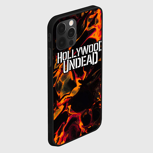 Чехол iPhone 12 Pro Max Hollywood Undead red lava / 3D-Черный – фото 2