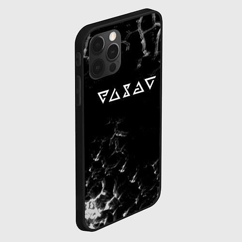 Чехол iPhone 12 Pro Max Ведьмак текстура броня / 3D-Черный – фото 2