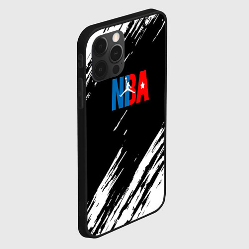 Чехол iPhone 12 Pro Max Basketball текстура краски nba / 3D-Черный – фото 2