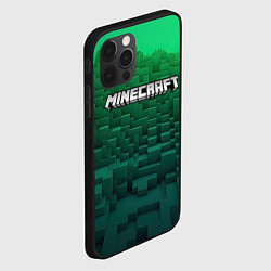 Чехол для iPhone 12 Pro Max Minecraft logo green, цвет: 3D-черный — фото 2
