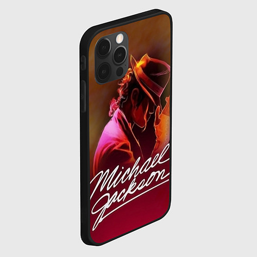Чехол iPhone 12 Pro Max Michael Jackson нарисованный кистью / 3D-Черный – фото 2