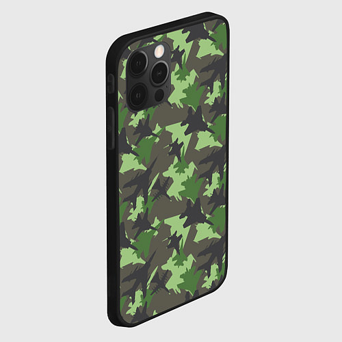 Чехол iPhone 12 Pro Max Самолёты - камуфляж / 3D-Черный – фото 2