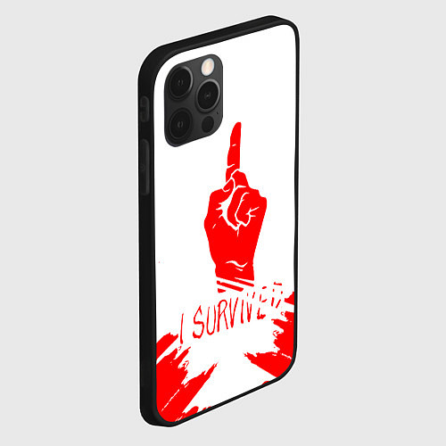 Чехол iPhone 12 Pro Max Dead by Daylight красный / 3D-Черный – фото 2