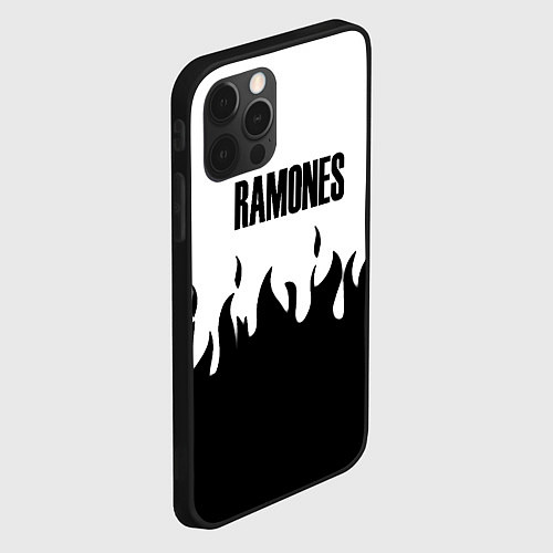 Чехол iPhone 12 Pro Max Ramones fire black rock / 3D-Черный – фото 2