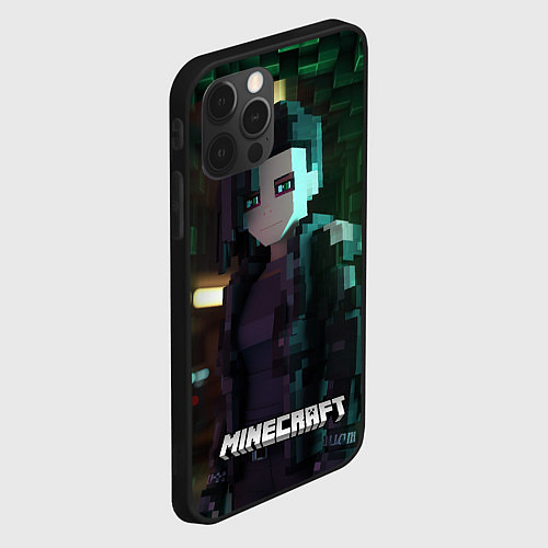 Чехол iPhone 12 Pro Max Minecraft matrix / 3D-Черный – фото 2