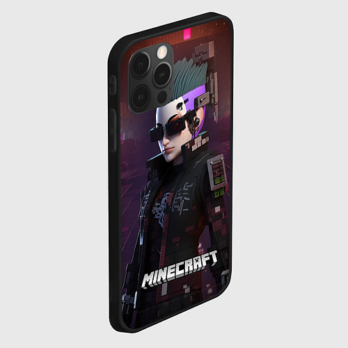 Чехол iPhone 12 Pro Max Minecraft matrix woman / 3D-Черный – фото 2