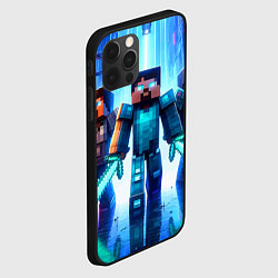 Чехол для iPhone 12 Pro Max Майнкрафт и киберпанк - коллаба, цвет: 3D-черный — фото 2