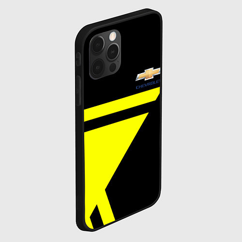 Чехол iPhone 12 Pro Max Chevrolet yellow star / 3D-Черный – фото 2