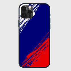 Чехол для iPhone 12 Pro Max Триколор Россия, цвет: 3D-черный