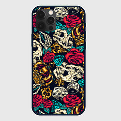 Чехол для iPhone 12 Pro Max Tattoo dice skull, цвет: 3D-черный