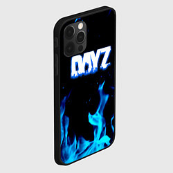 Чехол для iPhone 12 Pro Max Dayz синий огонь лого, цвет: 3D-черный — фото 2