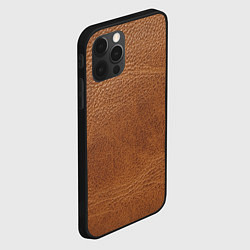Чехол для iPhone 12 Pro Max Коричневая кожа, цвет: 3D-черный — фото 2