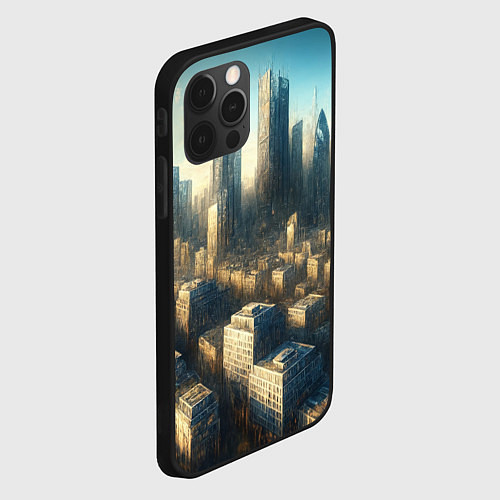 Чехол iPhone 12 Pro Max Разрушенный апокалиптический город / 3D-Черный – фото 2