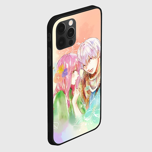 Чехол iPhone 12 Pro Max Ицуоми Наги и Юки Итосэ - Любовь с кончиков пальце / 3D-Черный – фото 2