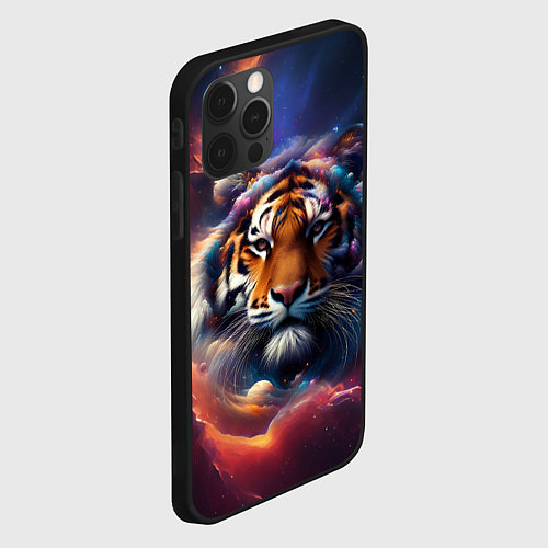Чехол iPhone 12 Pro Max Космический лев / 3D-Черный – фото 2