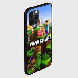 Чехол для iPhone 12 Pro Max Minecraft pixel world, цвет: 3D-черный — фото 2