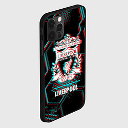 Чехол для iPhone 12 Pro Max Liverpool FC в стиле glitch на темном фоне, цвет: 3D-черный — фото 2