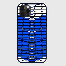 Чехол для iPhone 12 Pro Max Сине-белая техно броня, цвет: 3D-черный
