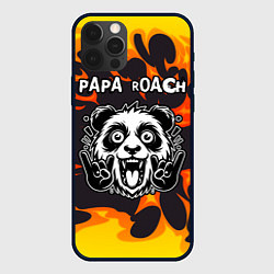 Чехол для iPhone 12 Pro Max Papa Roach рок панда и огонь, цвет: 3D-черный